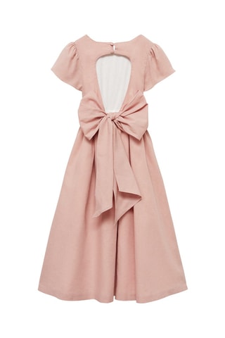 Robe lin ouverture dos - Rose