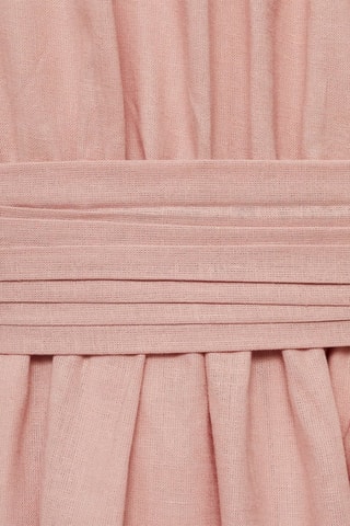 Robe lin ouverture dos - Rose