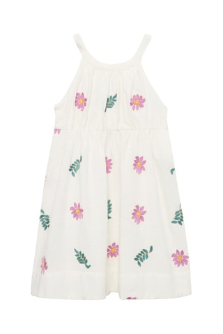 Robe à broderie florale - Beige