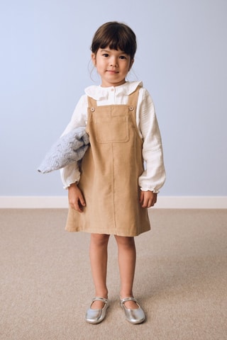 Robe chasuble velours milleraies - Camel