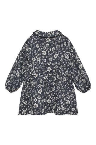 Robe chemisier à fleurs - Bleu marine