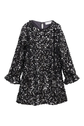 Robe à empiècements en paillettes - Anthracite