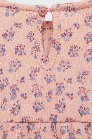 Robe tissu plissé fleurs - Rose