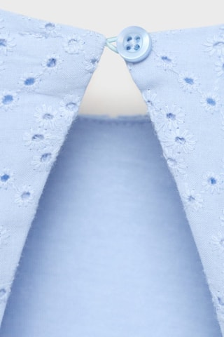 Robe brodée coton - Bleu