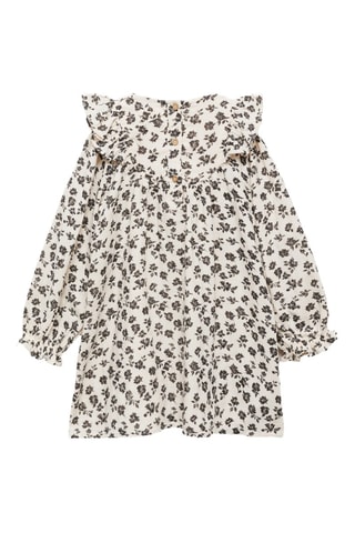 Robe coton imprimée - Ecru