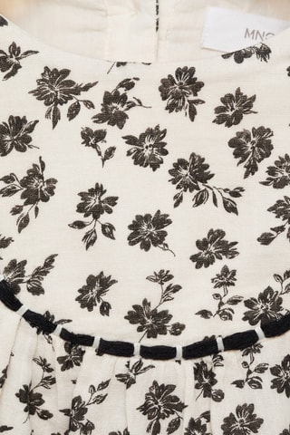 Robe coton imprimée - Ecru