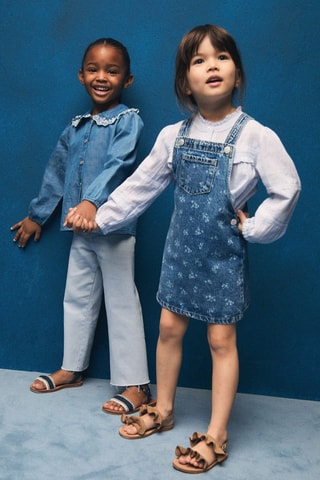 Robe chasuble imprimée - Bleu