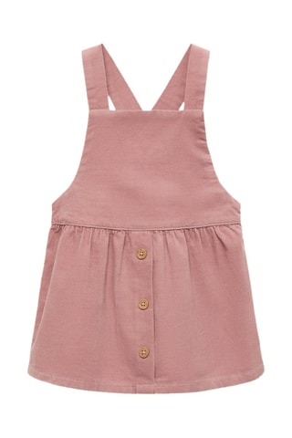 Robe chasuble velours milleraies boutons - Rose