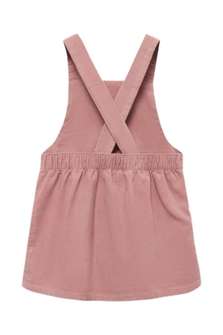 Robe chasuble velours milleraies boutons - Rose