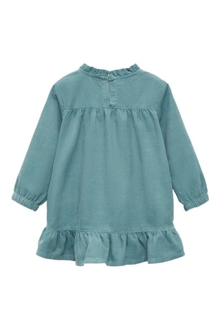 Robe velours milleraies volants - Vert pastel