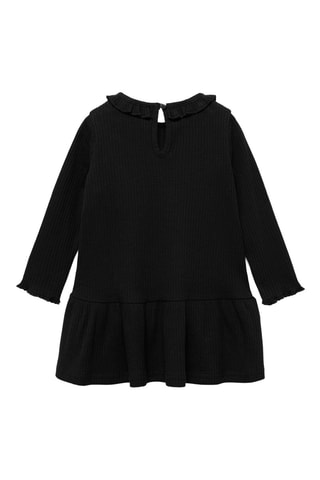 Robe côtelée volants - Noir