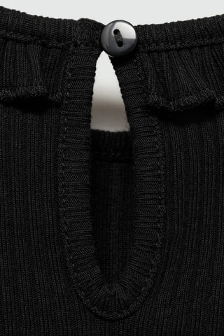 Robe côtelée volants - Noir