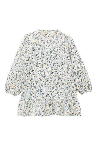 Robe coton imprimée - Ecru