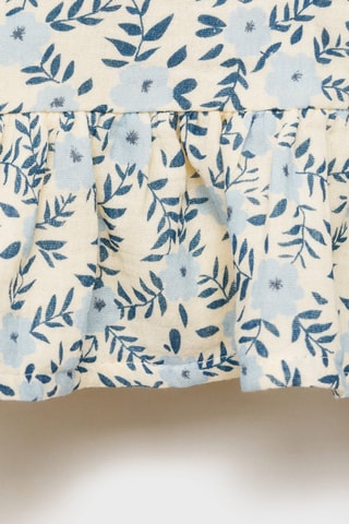 Robe coton imprimée - Ecru