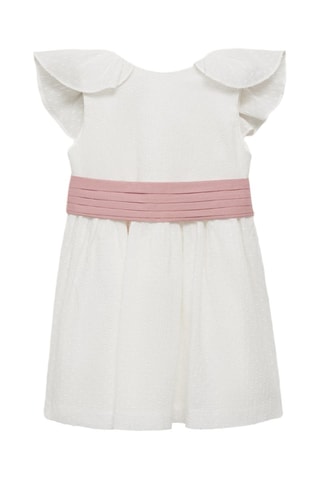 Robe lin ceinture - Blanc