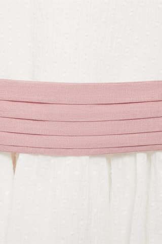 Robe lin ceinture - Blanc