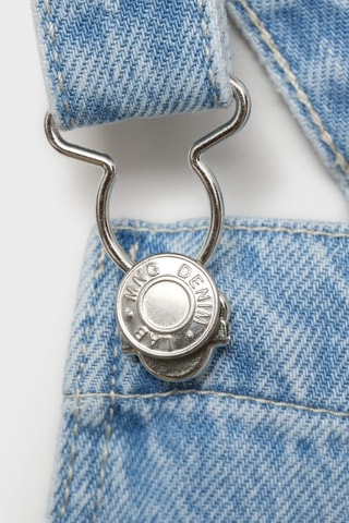 Robe chasuble courte en jean - Bleu clair