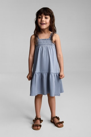 Robe à détails froncés - Bleu