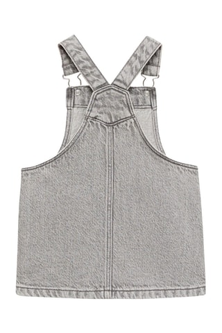 Robe chasuble courte en jean - Gris