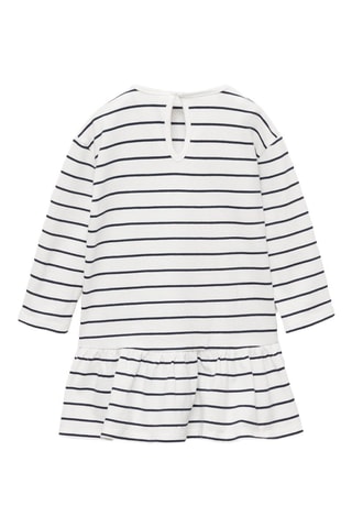 Robe coton à rayures - Blanc cassé