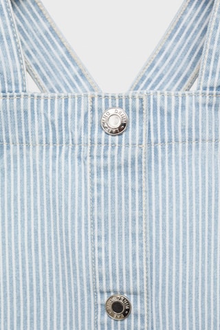 Robe chasuble en jean rayures - Bleu clair