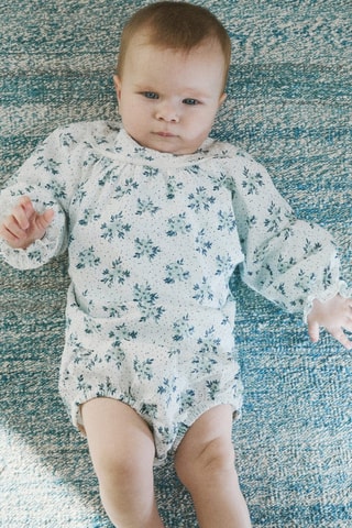 Robe et culotte imprimées - Blanc cassé