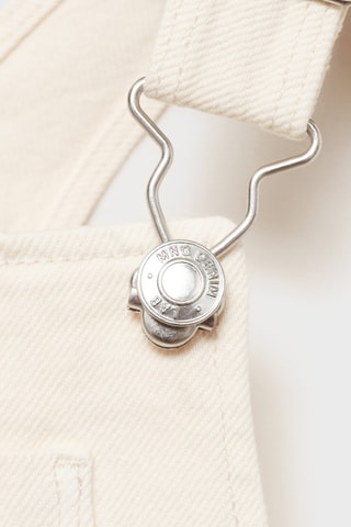 Robe chasuble courte en jean - Ecru