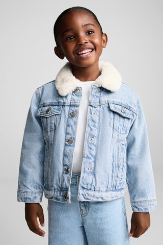 Blouson doublure fausse fourrure - Bleu clair