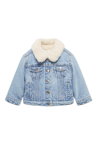 Blouson doublure fausse fourrure - Bleu clair