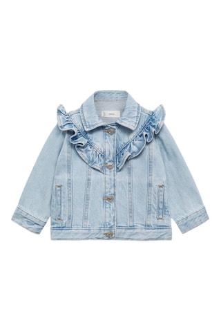 Blouson denim à volants - Bleu clair
