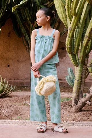 Chemisier imprimé bretelles - Vert pastel