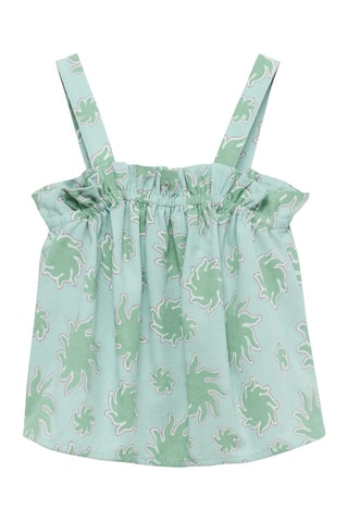 Chemisier imprimé bretelles - Vert pastel