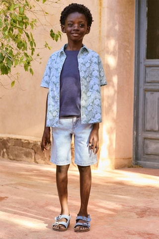 Chemise avec imprimé tropical - Vert