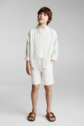 Chemise 100 % coton rayures Oxford - Vert