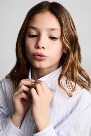 Chemise rayée poche - Bleu clair