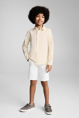 Chemise coton et lin - Blanc cassé