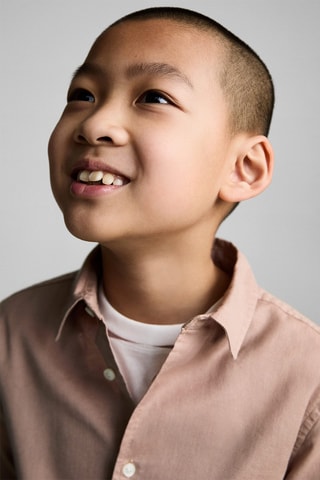 Chemise coton et lin - Blanc cassé