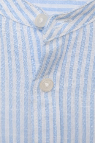 Chemise coton et lin à rayures - Bleu