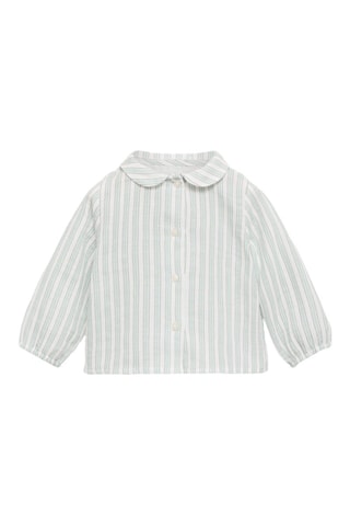 Chemise coton rayures - Blanc cassé