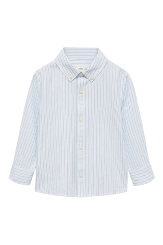 Chemise coton rayures - Vert d'eau