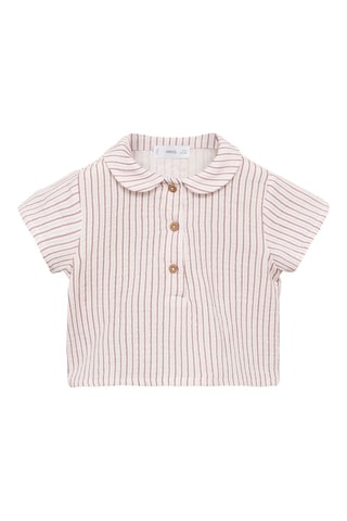 Chemise coton rayures - Rose