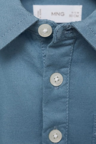 Chemise coton style polo - Bleu