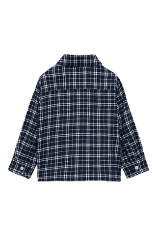 Chemise à carreaux en coton - Bleu marine