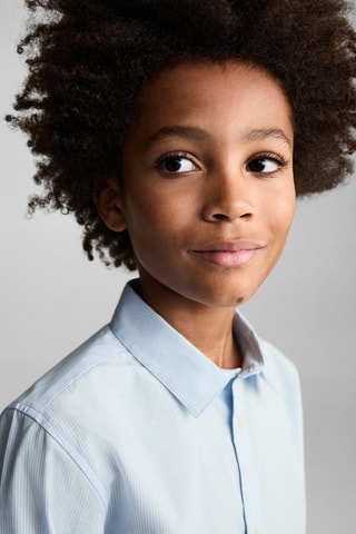 Chemise regular-fit coton rayures - Ciel