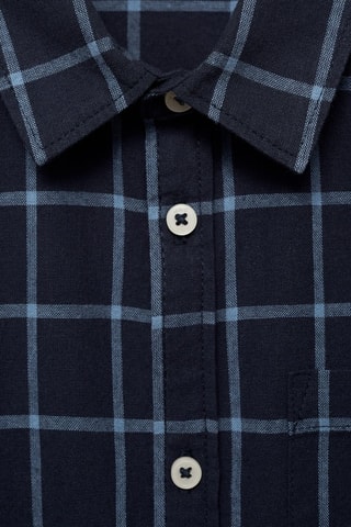 Chemise regular fit à carreaux en coton - Bleu marine