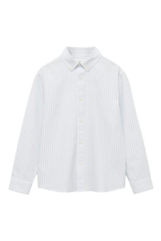 Chemise 100 % coton rayures Oxford - Vert d'eau