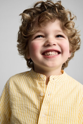 Chemise fines rayures - Jaune