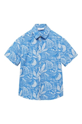 Chemise imprimée hawaïenne - Bleu électrique