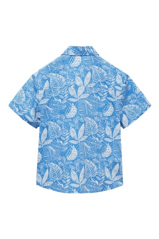 Chemise imprimée hawaïenne - Bleu électrique