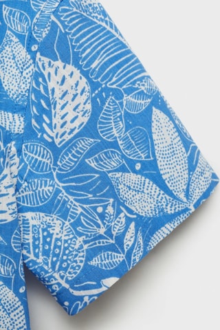 Chemise imprimée hawaïenne - Bleu électrique